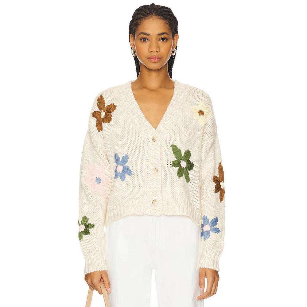 BlankNYC Floral Cardigan Sweet Soul BEIGE multi color floral size M NWT $98msrp